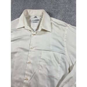 Geoffrey Beene Mens Cream Regular Fit Long‎ Sleeve Button Down Dress Shirt